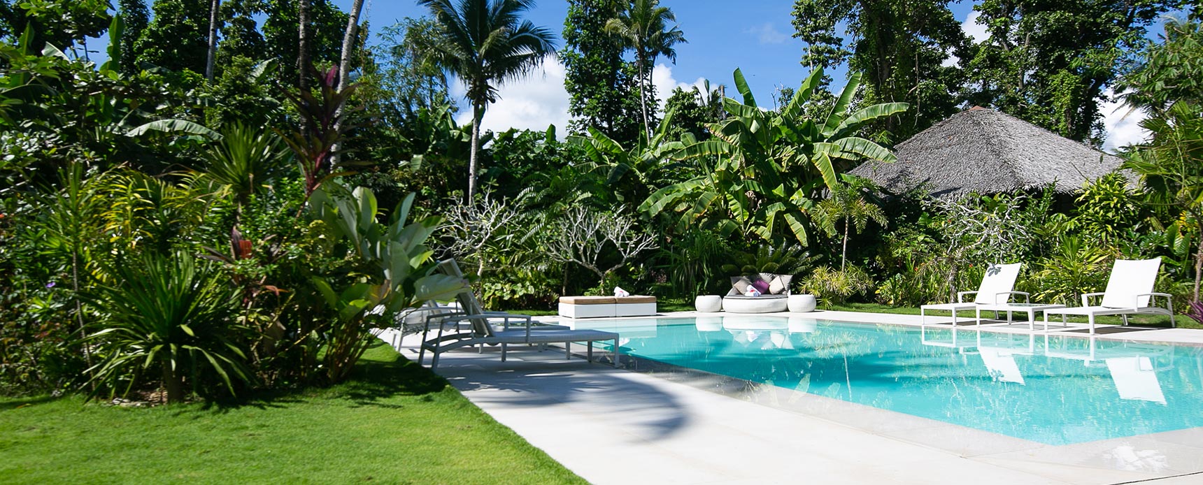 Lush tropical garden plants — Kawayan Villa Siargao private pool villa, Siargao