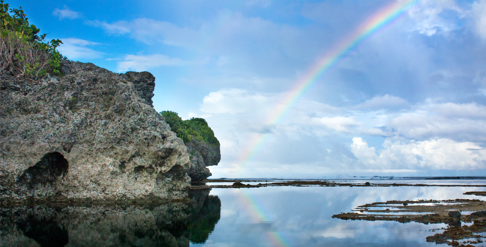 Magpupungko rock pools, Siargao Island — natural tidal pools in volcanic rock, 45 minutes from Cloud 9