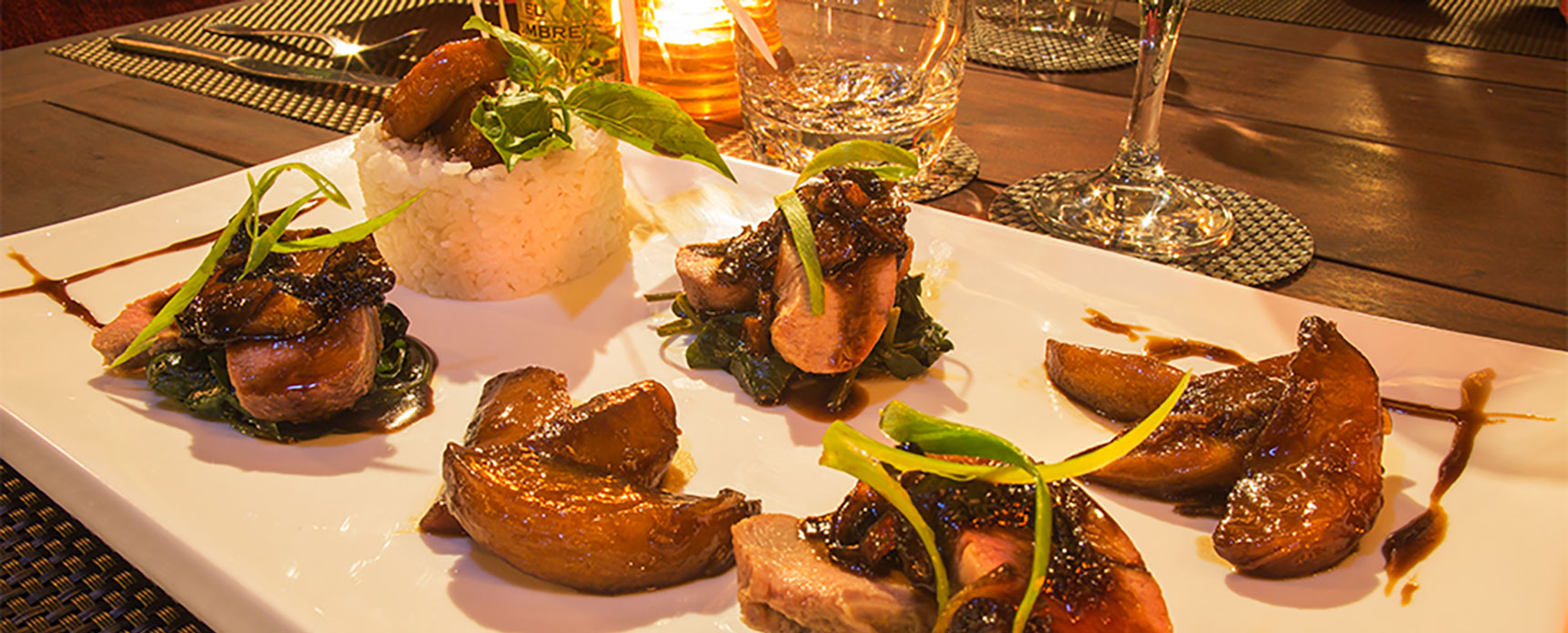 French-inspired villa cuisine at Kawayan Villa Siargao, Cloud 9 Siargao — prepared by the in-villa team