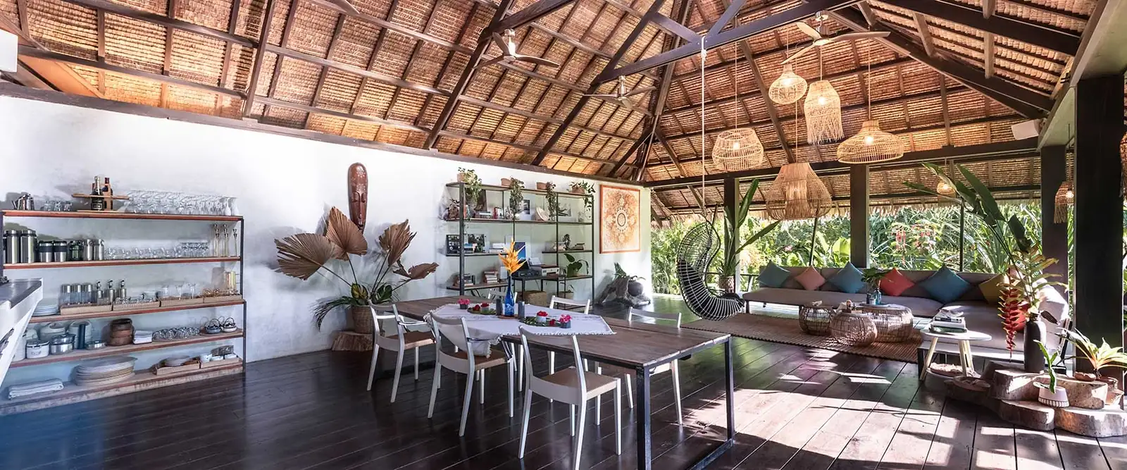 Open-plan lounge — luxury villa living room, Kawayan Villa Siargao