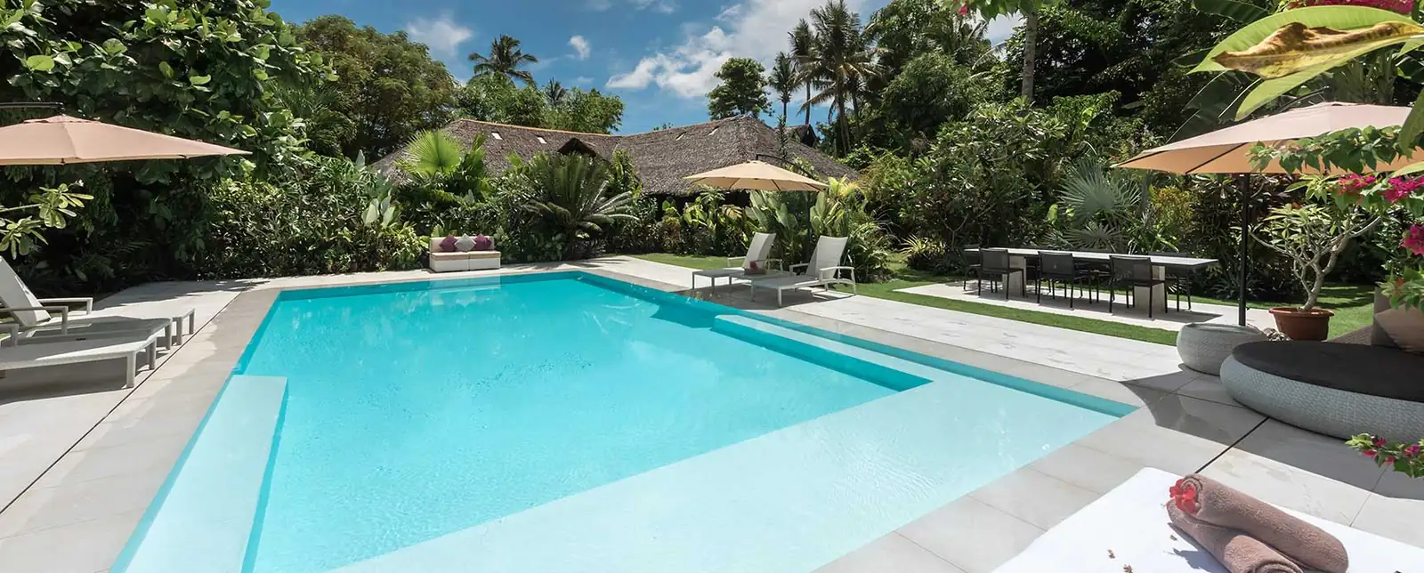 Mirror pool reflections — Kawayan Villa Siargao private pool villa, Siargao