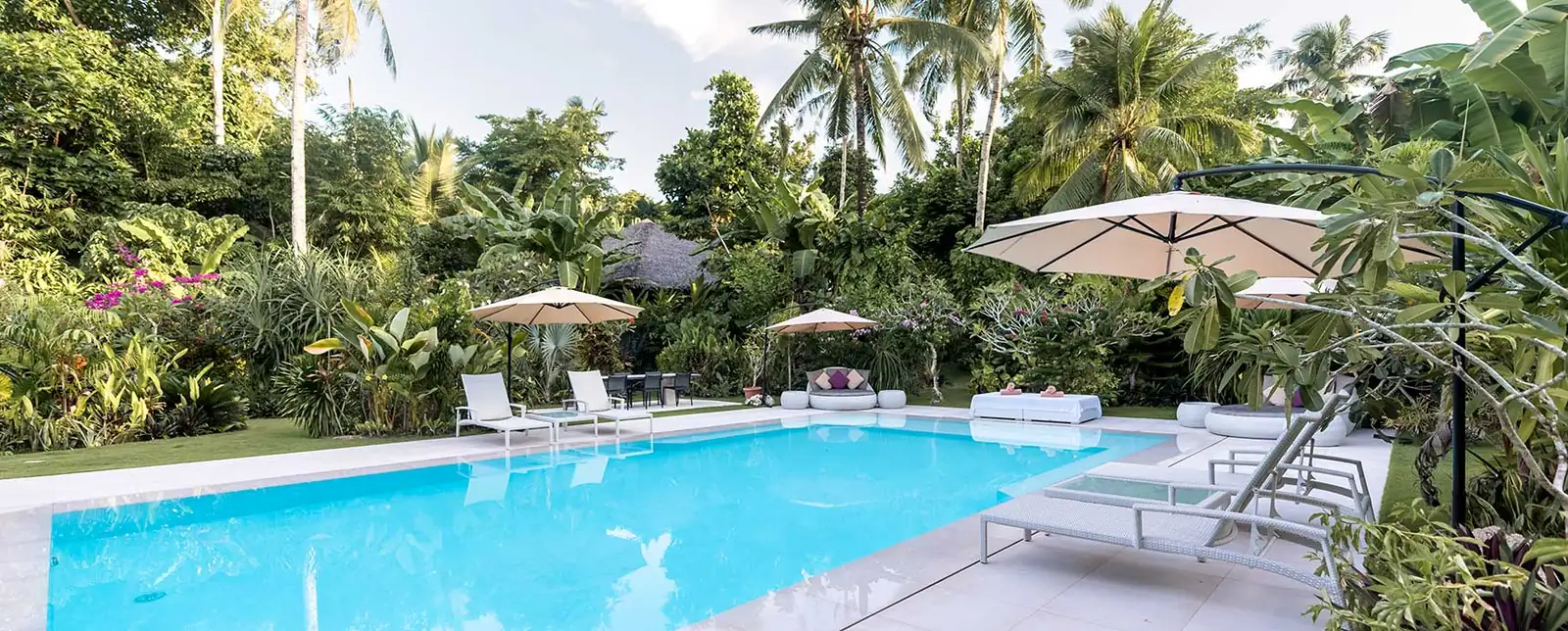 Garden lounge area — Kawayan Villa Siargao private pool villa, Siargao