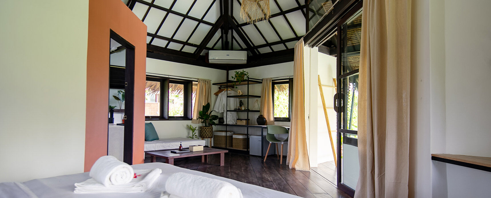 Private balcony overlooking tropical garden — Kawayan Villa Siargao, Siargao