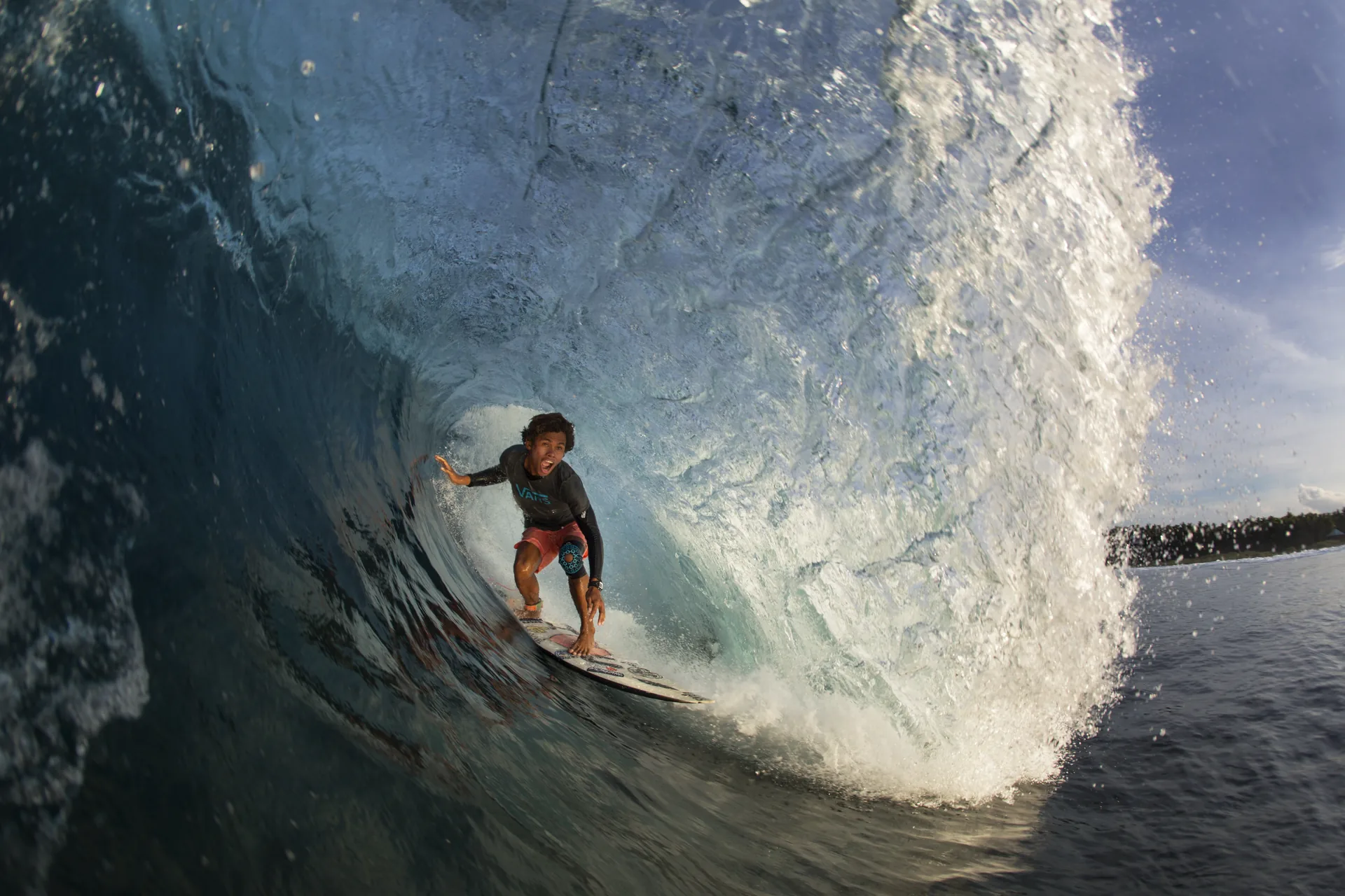 Deep barrel ride at Cloud 9, Siargao Island